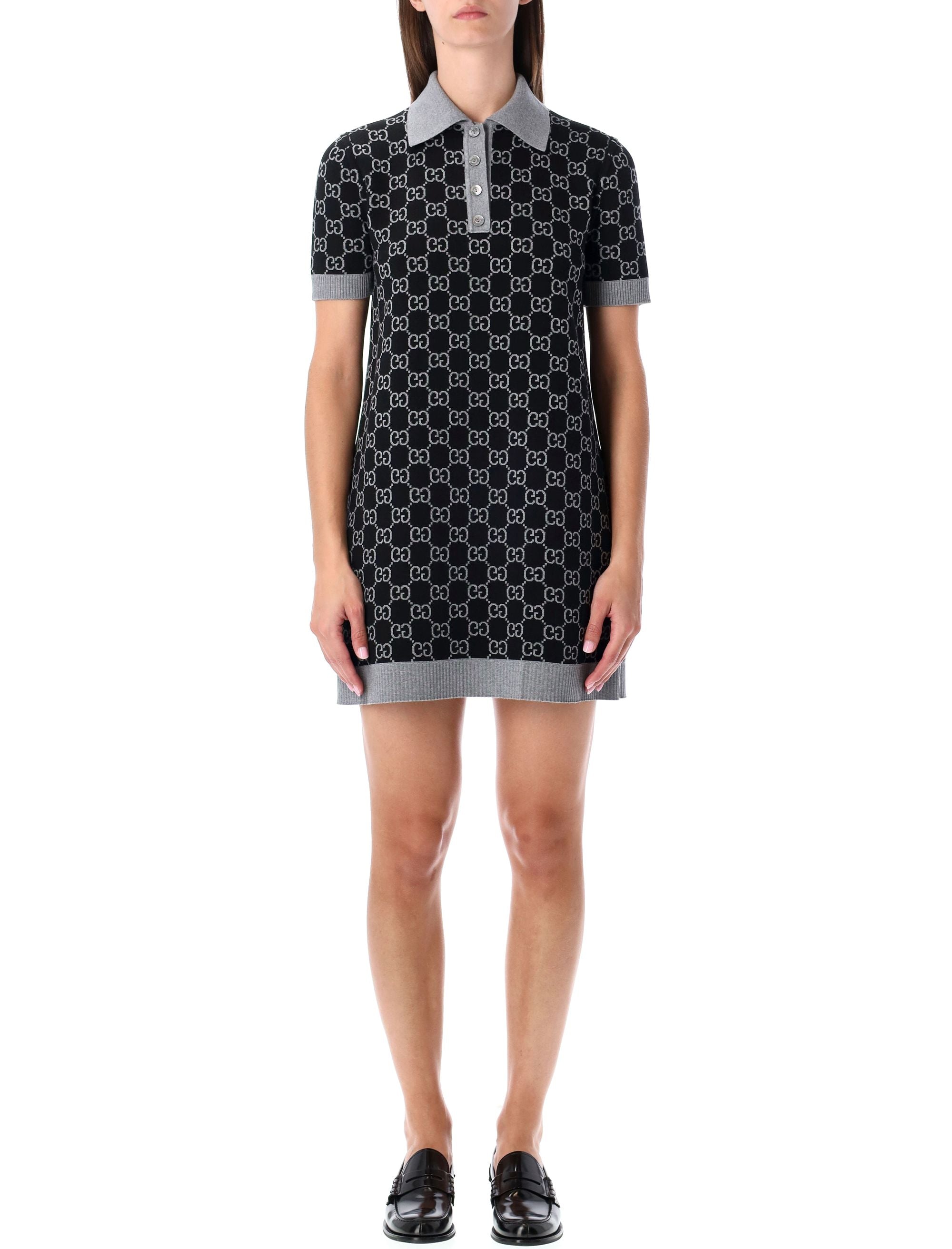 Gg Monogram Polo Reversible Mini Dress