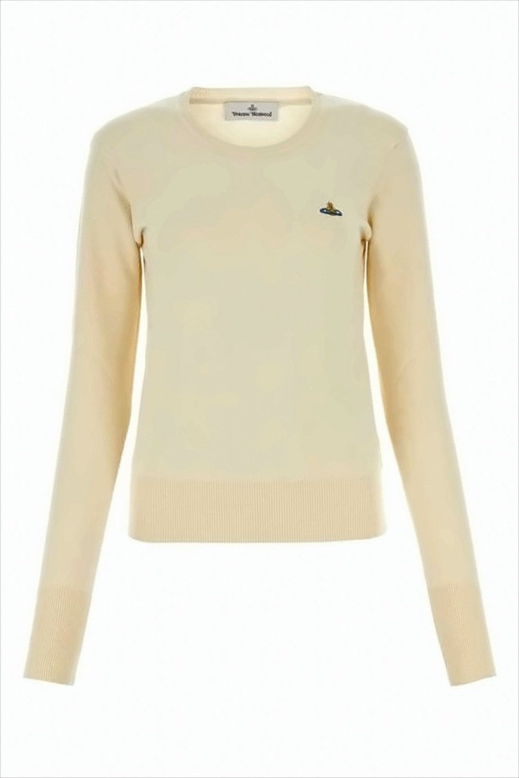 Cropped Cream Knit Sweater with Ribbed Details