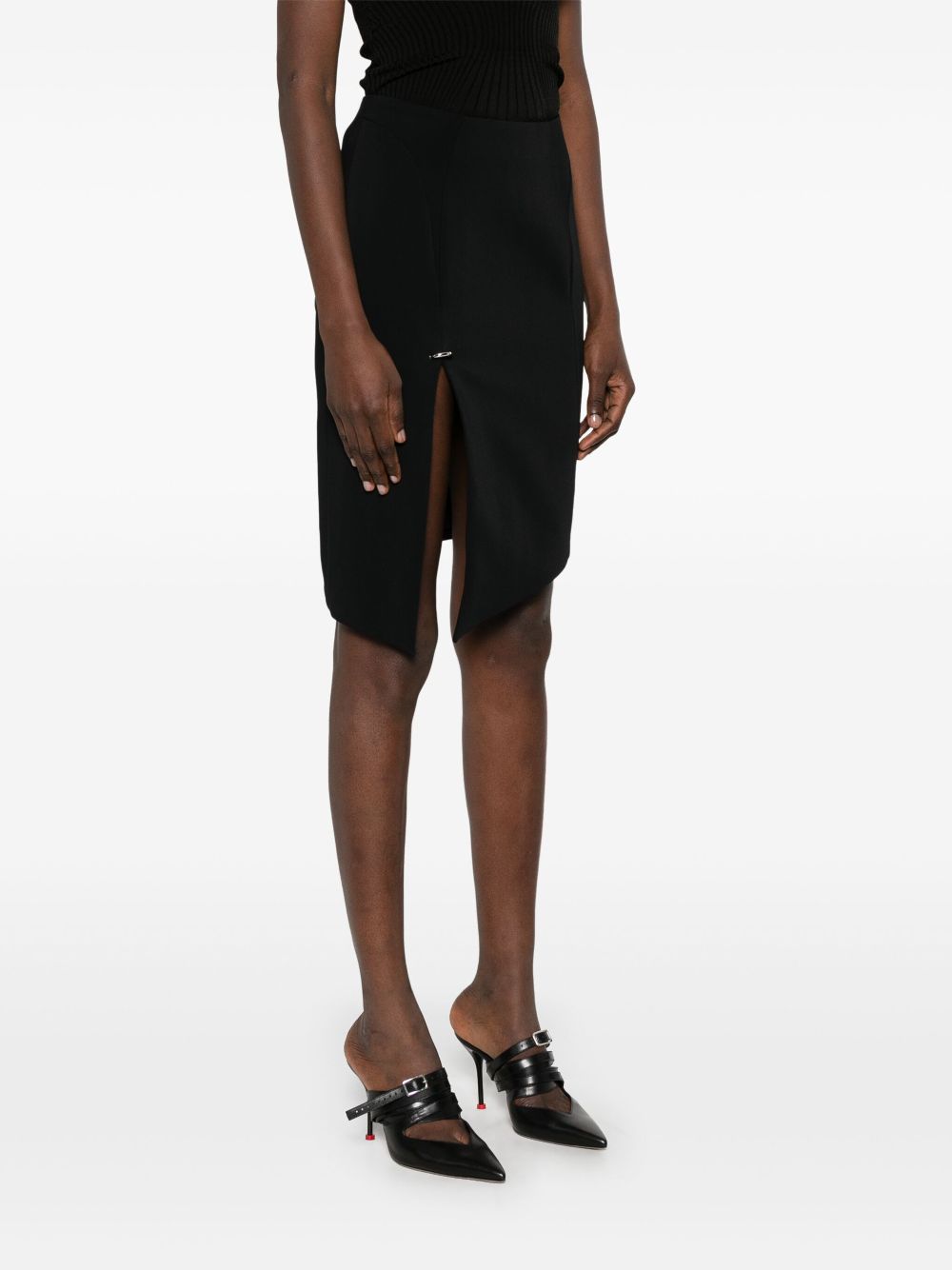 Asymmetrical Black Mini Skirt