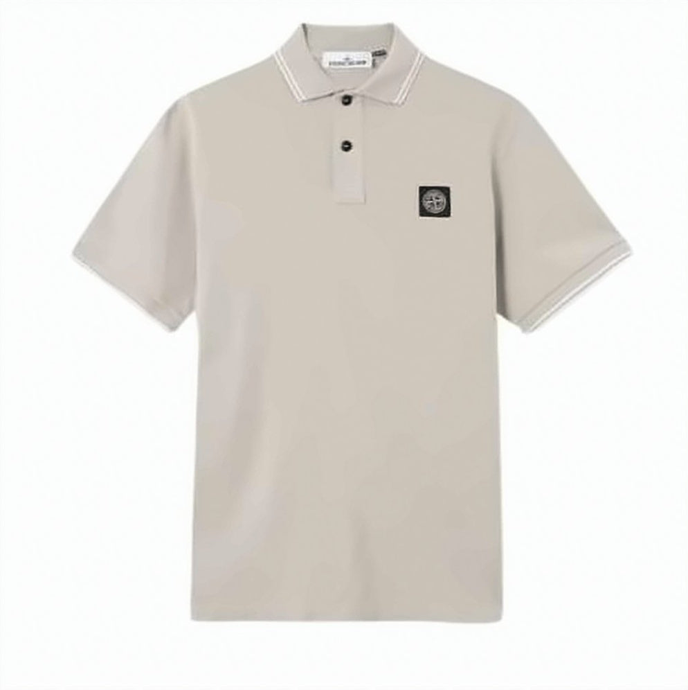 Short-Sleeve Polo Shirt with Traditional Collar