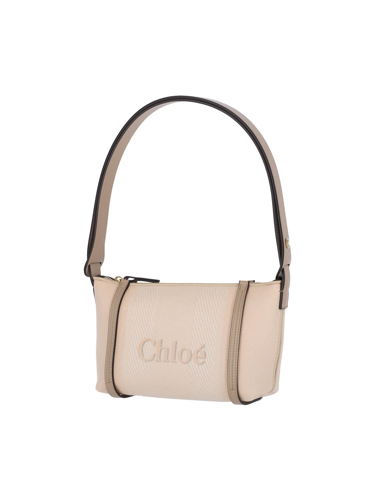 Carry Cotton Shoulder Bag with Leather Trim