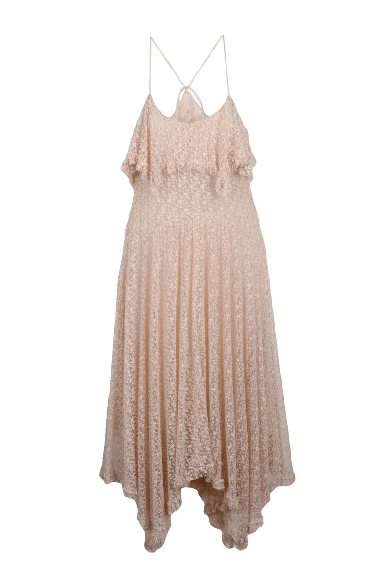 Asymmetric Long Dress - Pink