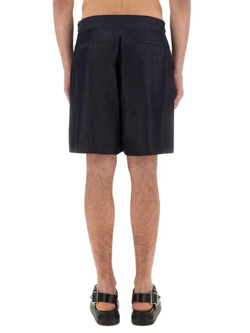 Tailored Mid-Thigh Denim Shorts With Clean Finish