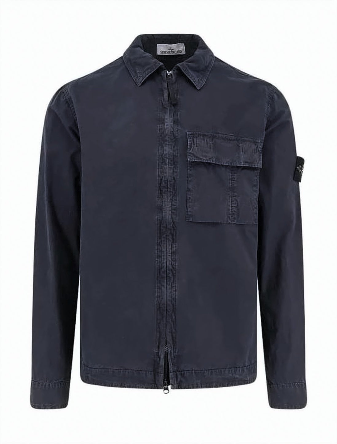 Black Cotton Jacket with Flap Pocket