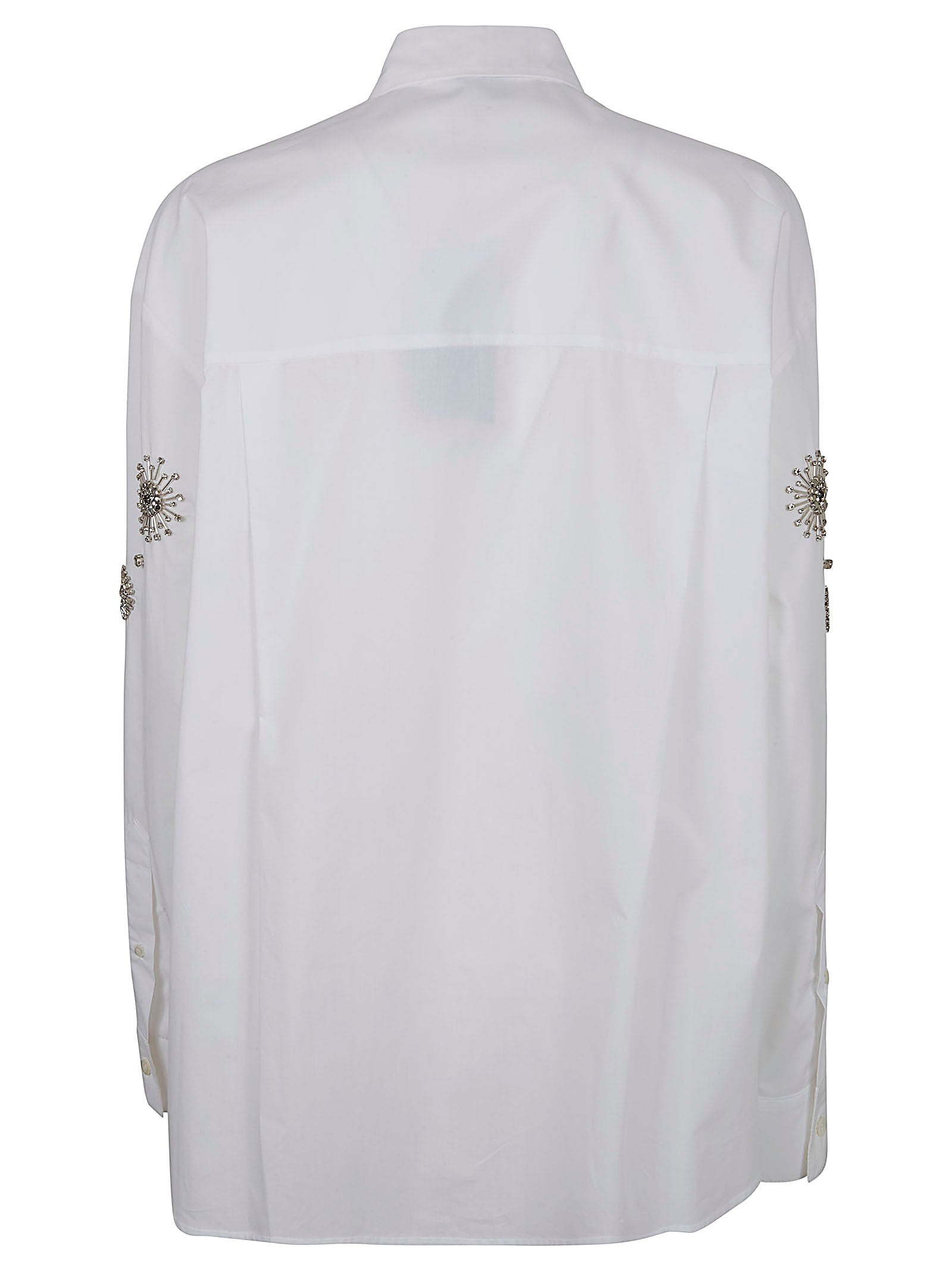 Embellished White Shirt with Starburst Patterns