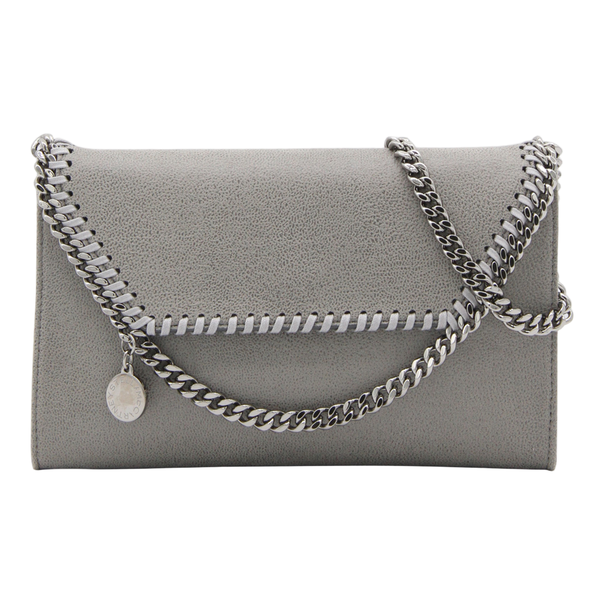 Textured Grey Rectangular Bag with Whipstitch Details