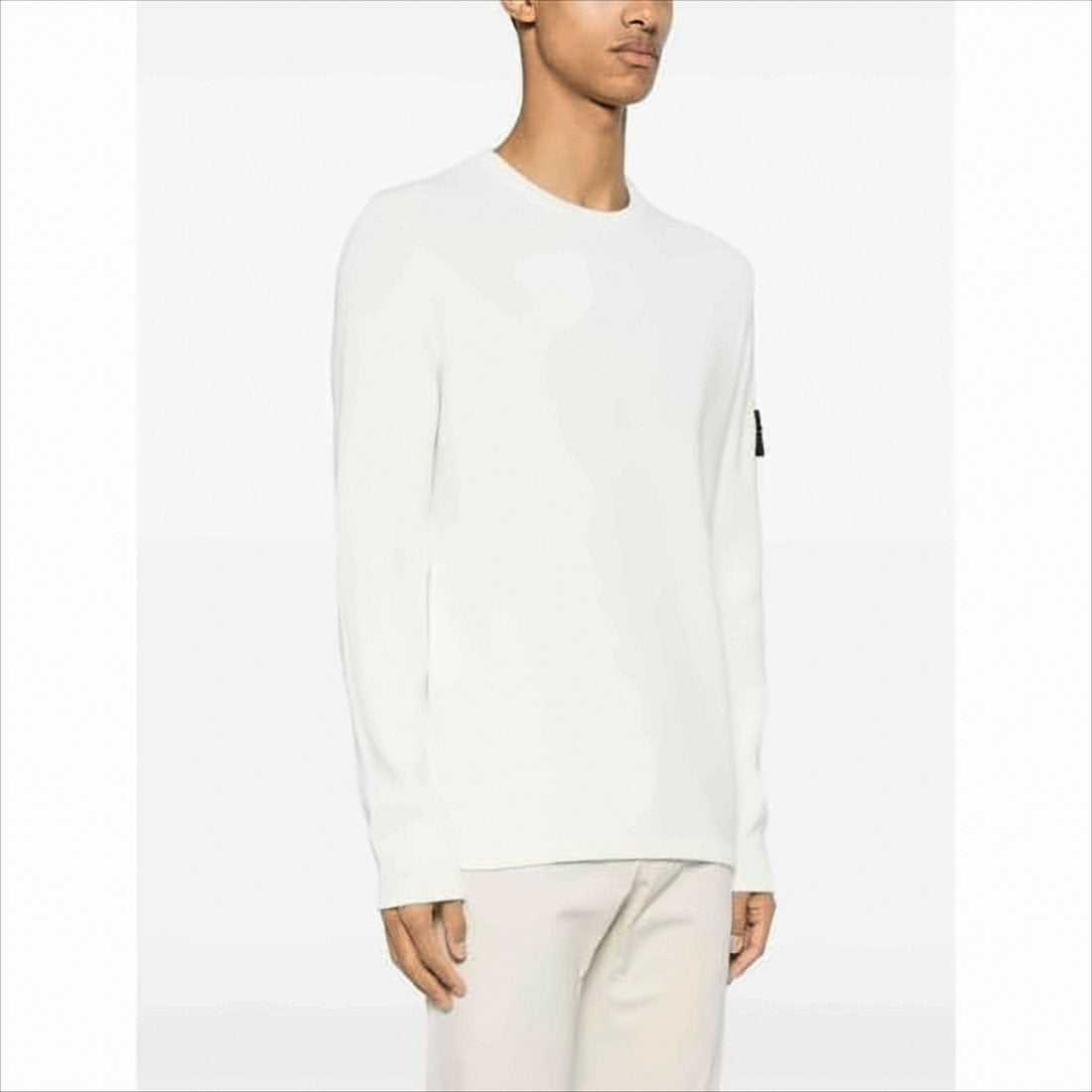 Long Sleeve White Cotton Sweater