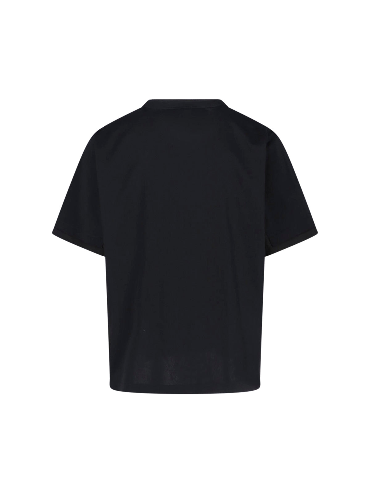 Minimalist Black T-Shirt With Crew Neckline And Short Sleeves