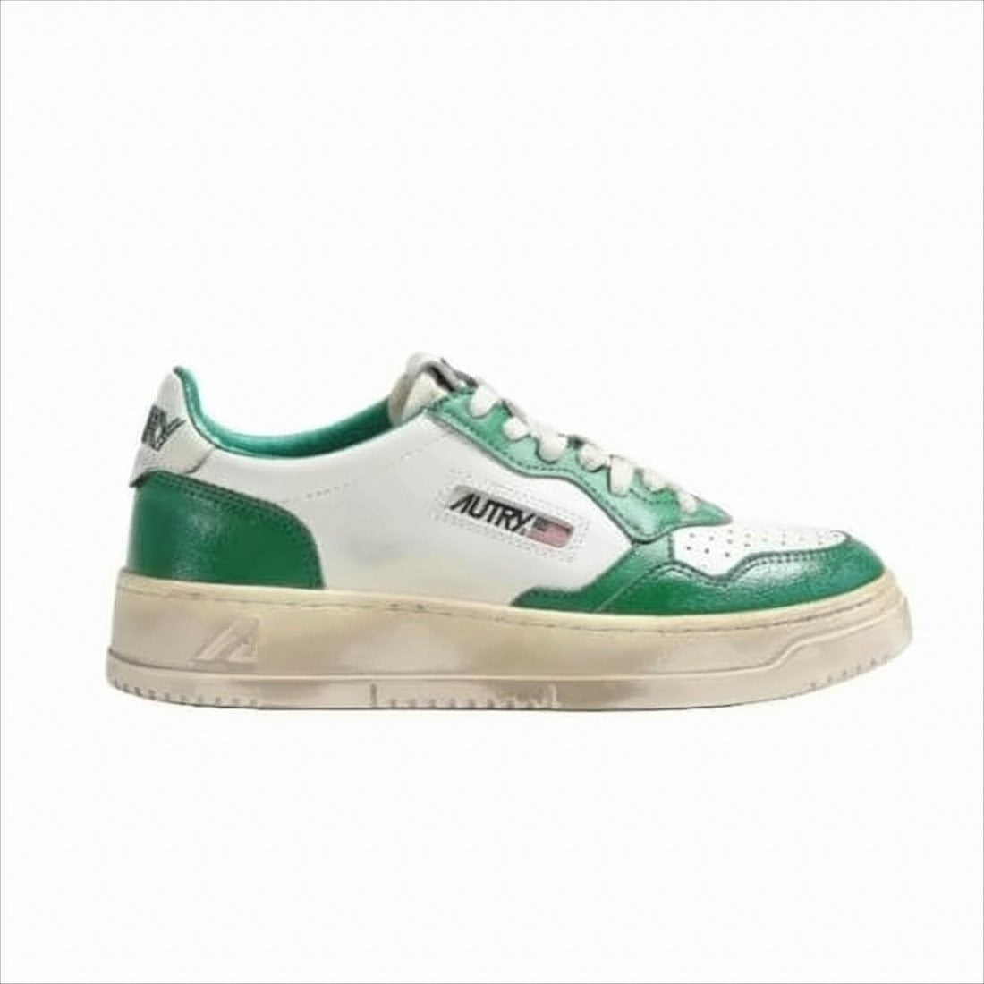 Low-Top Sneakers with Leather Overlays and Perforated Detailing