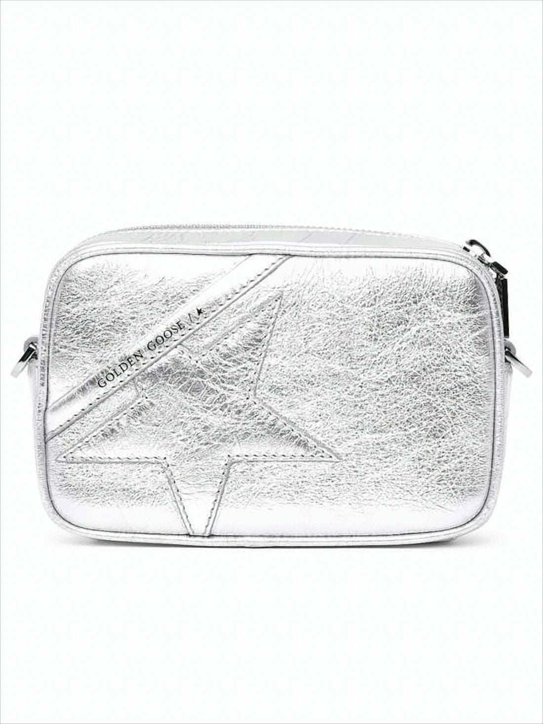 Textured Metallic Leather Shoulder Bag