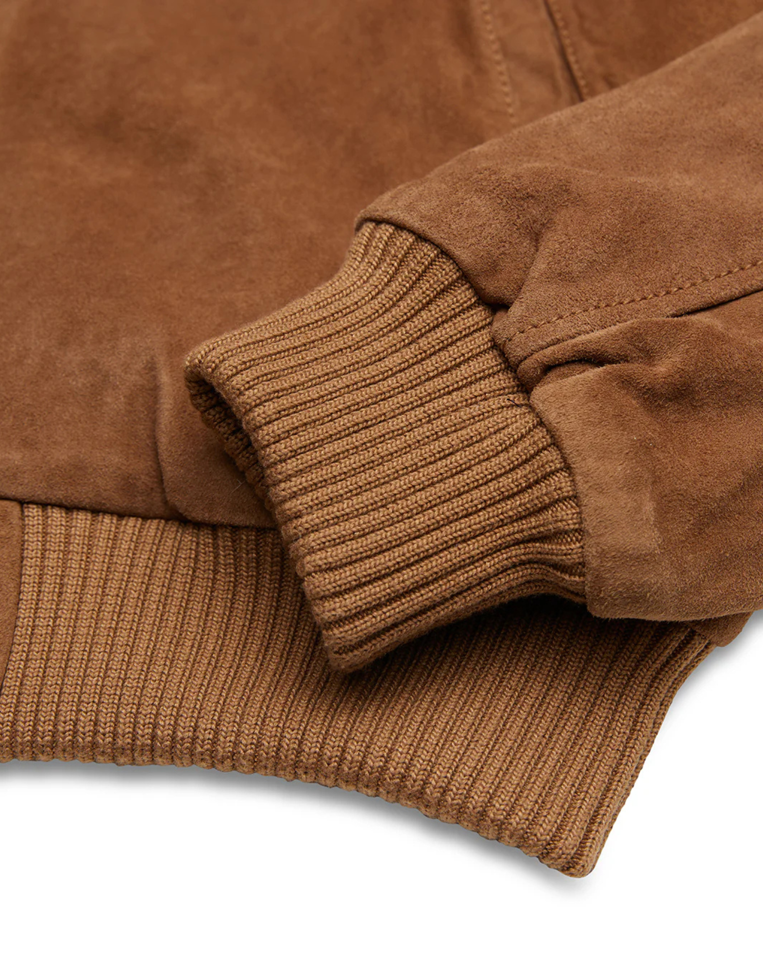 Leather Bomber Jacket With French Collar