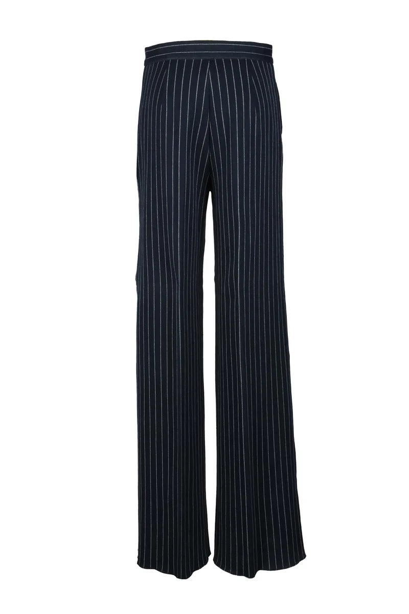 Women's Cotton Cashmere Silk Blend Trousers - Blue