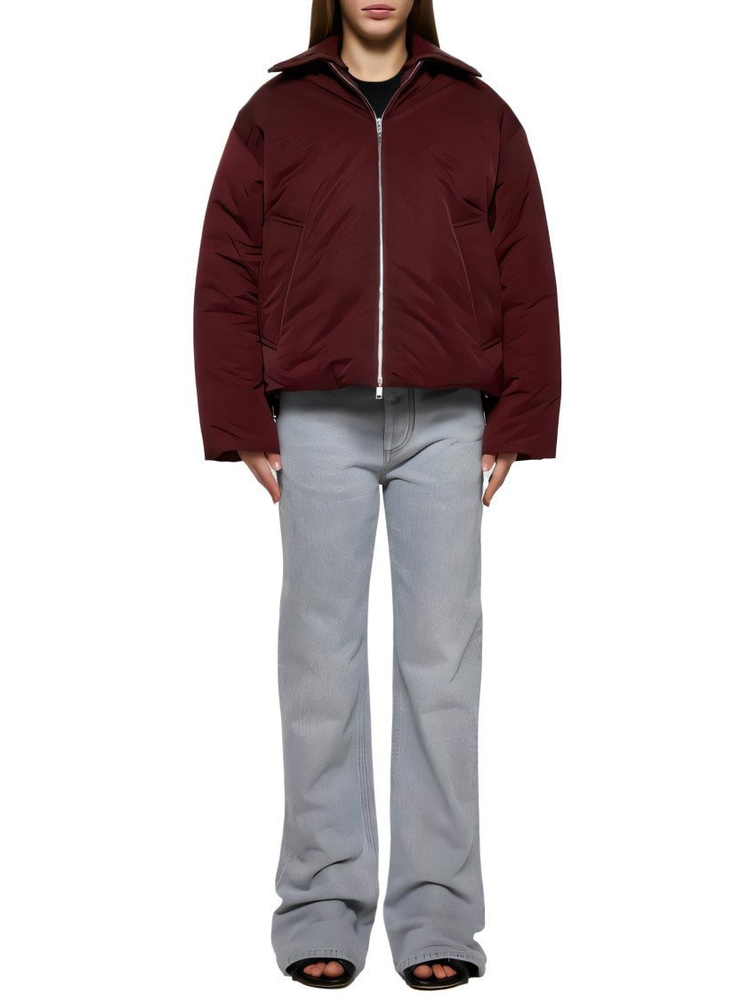 Relaxed Fit Flared Denim Pants with Distinctive Leather Patch