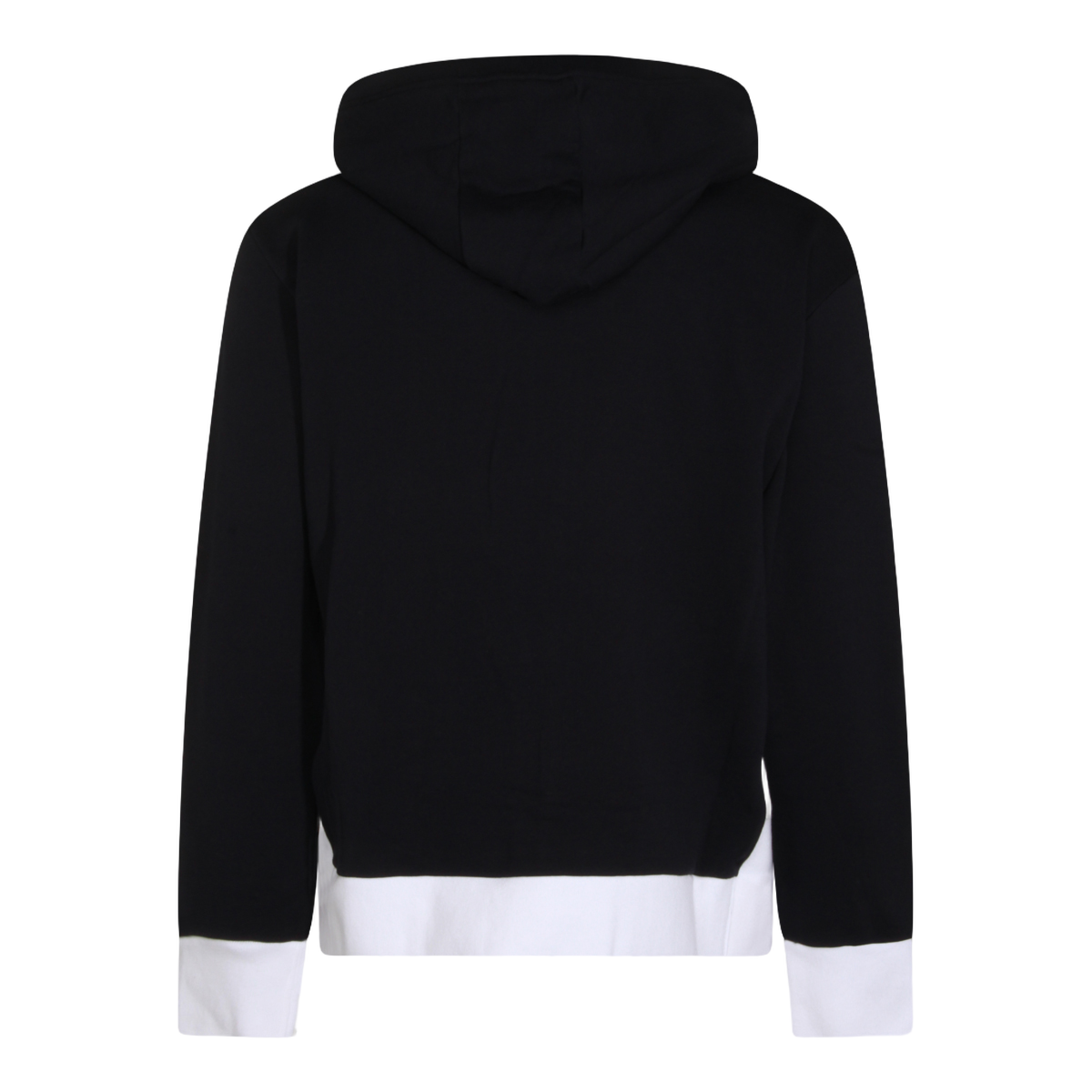 Black Zip-Up Hoodie with Contrast Detailing