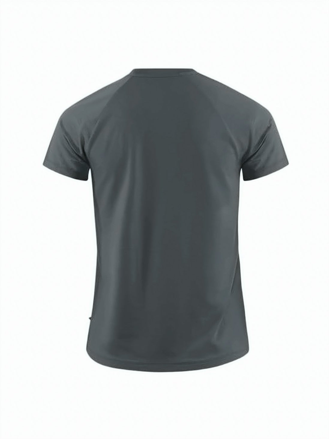 Short-Sleeved Grey T-Shirt with Diagonal Seam Detail