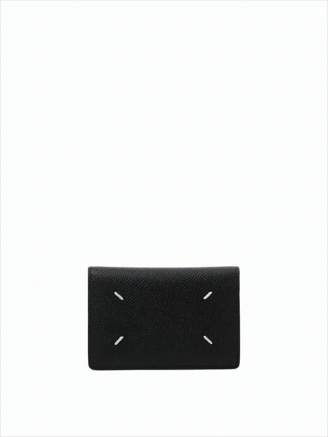 Textured Calf Leather Bifold Card Wallet