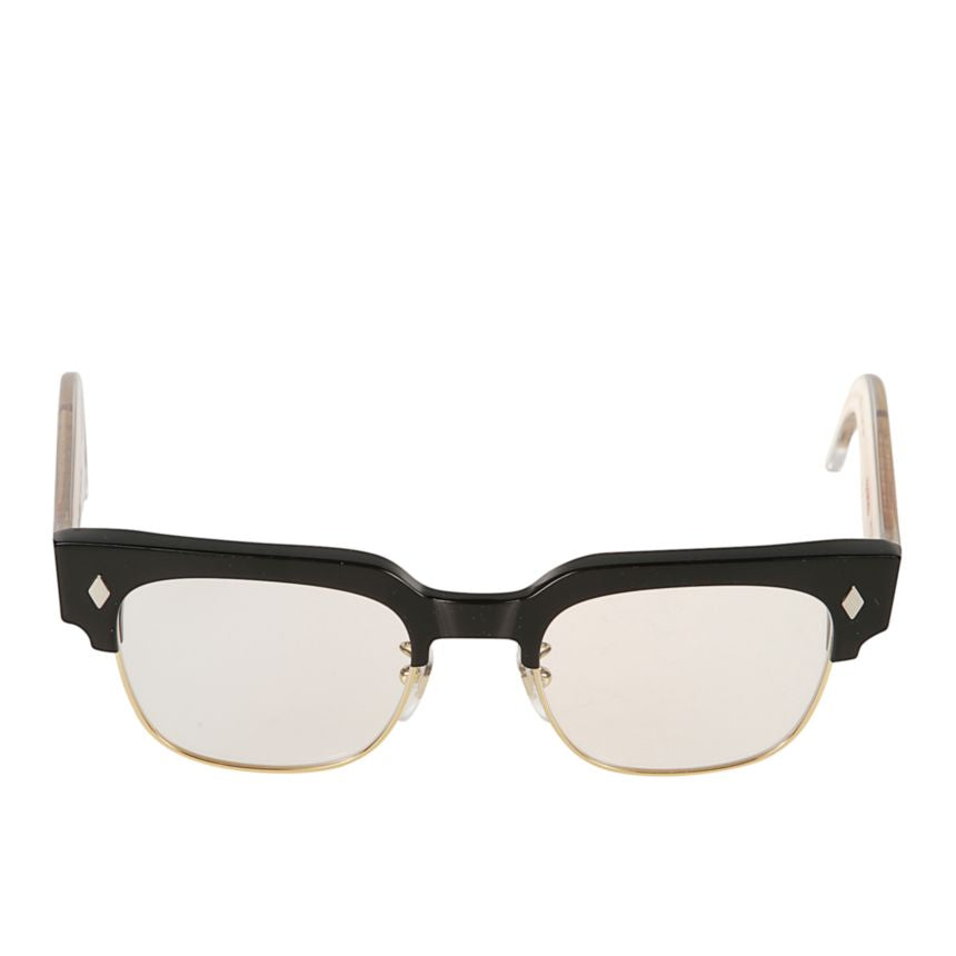 Tobako Cm Bold Rectangular Sunglasses with Subtle Gold Accents