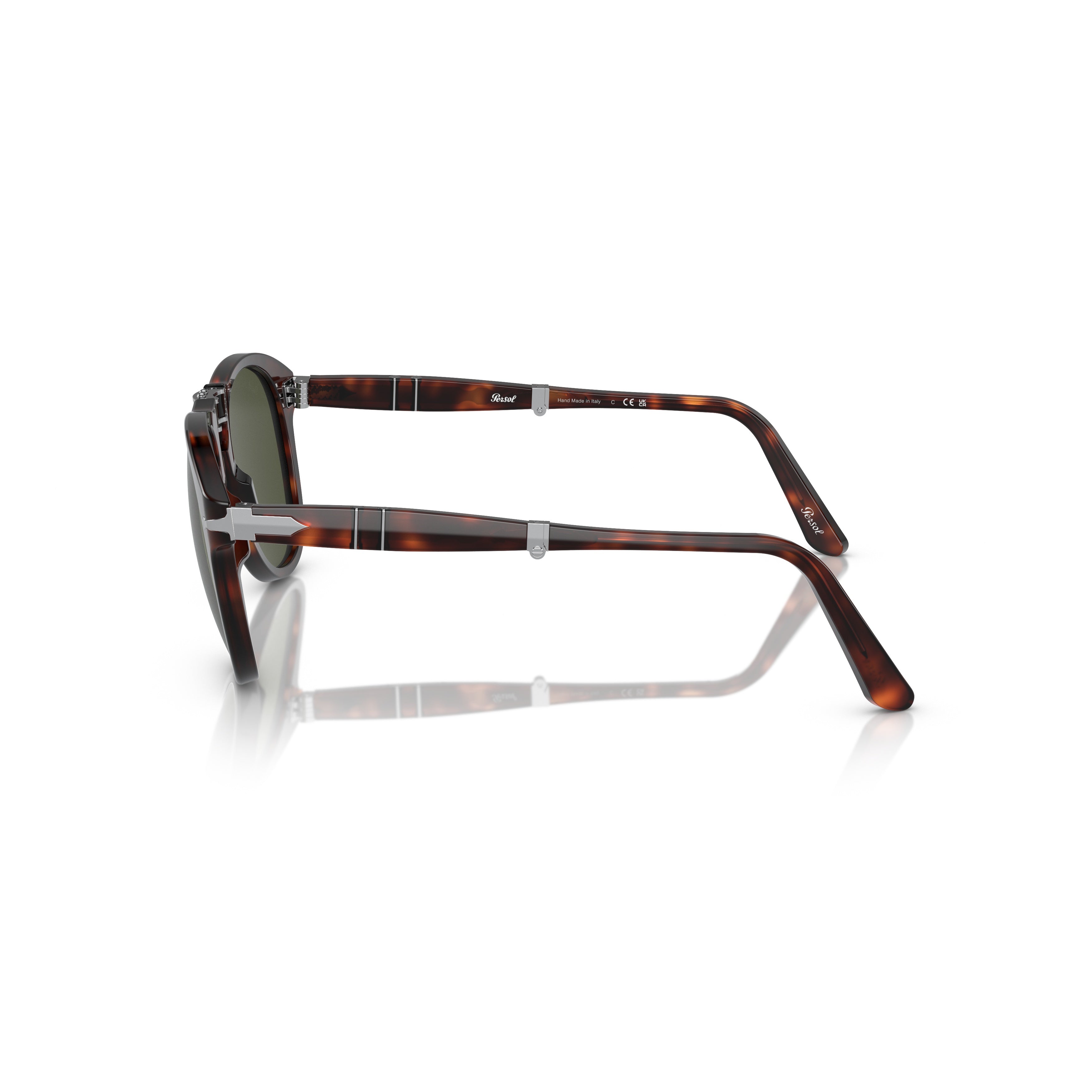 0po0714 Rounded Tortoiseshell Frame Sunglasses with Silver Details