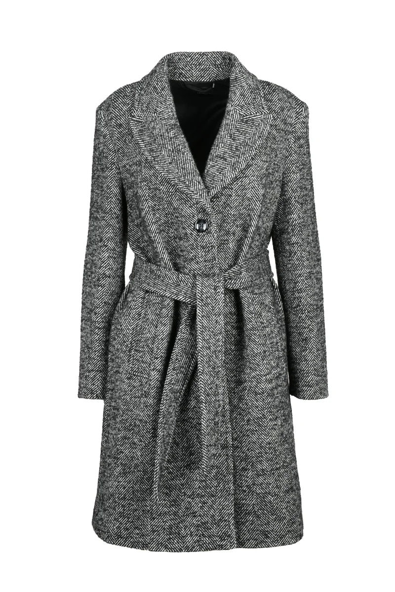 Herringbone Coat - Black