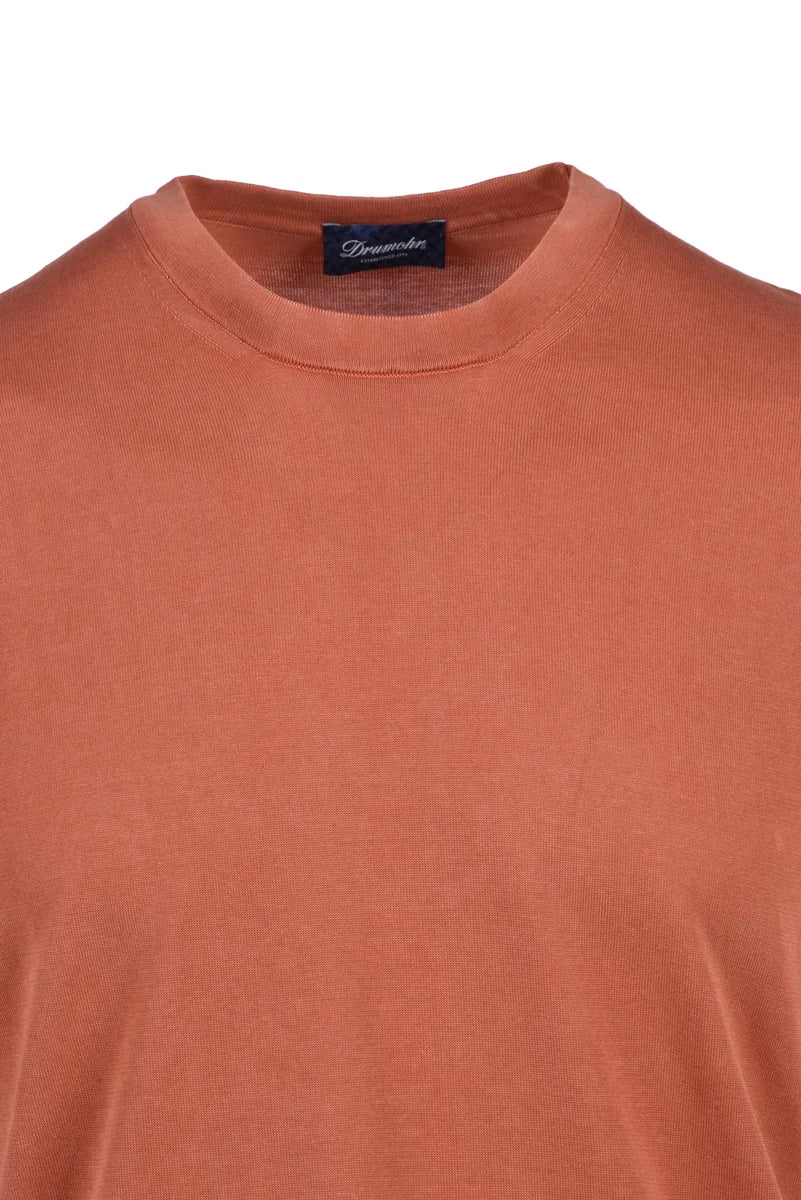Cotton Crewneck Top - Rust