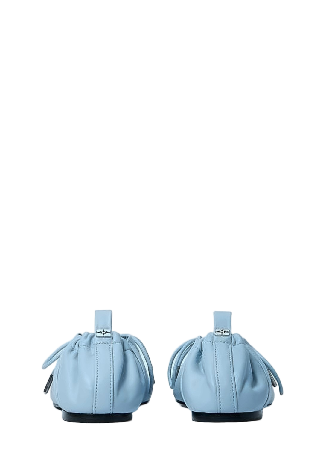 Ruched Slip-On Flats With Lace-Up Detail