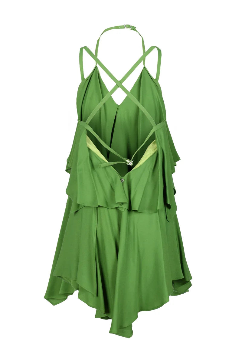 Short Twisted Dress - Green