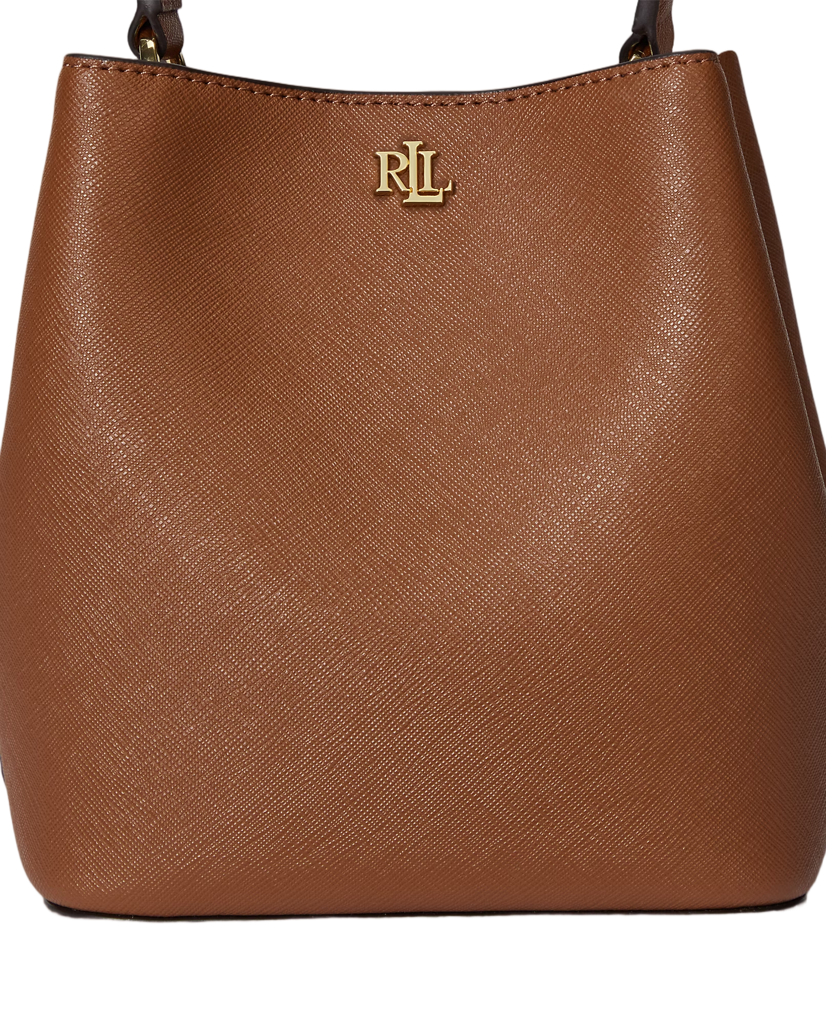 Compact Crosshatch Leather Bucket Bag