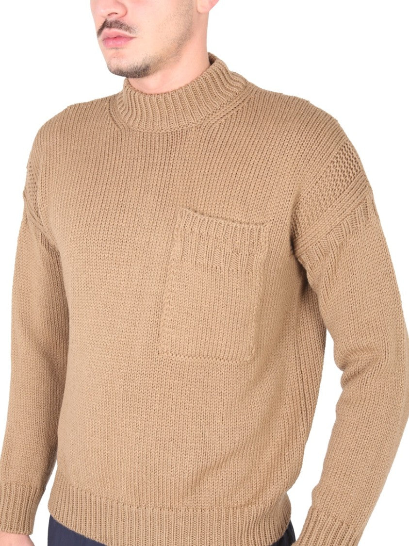 Textured Knit Turtleneck Shirt
