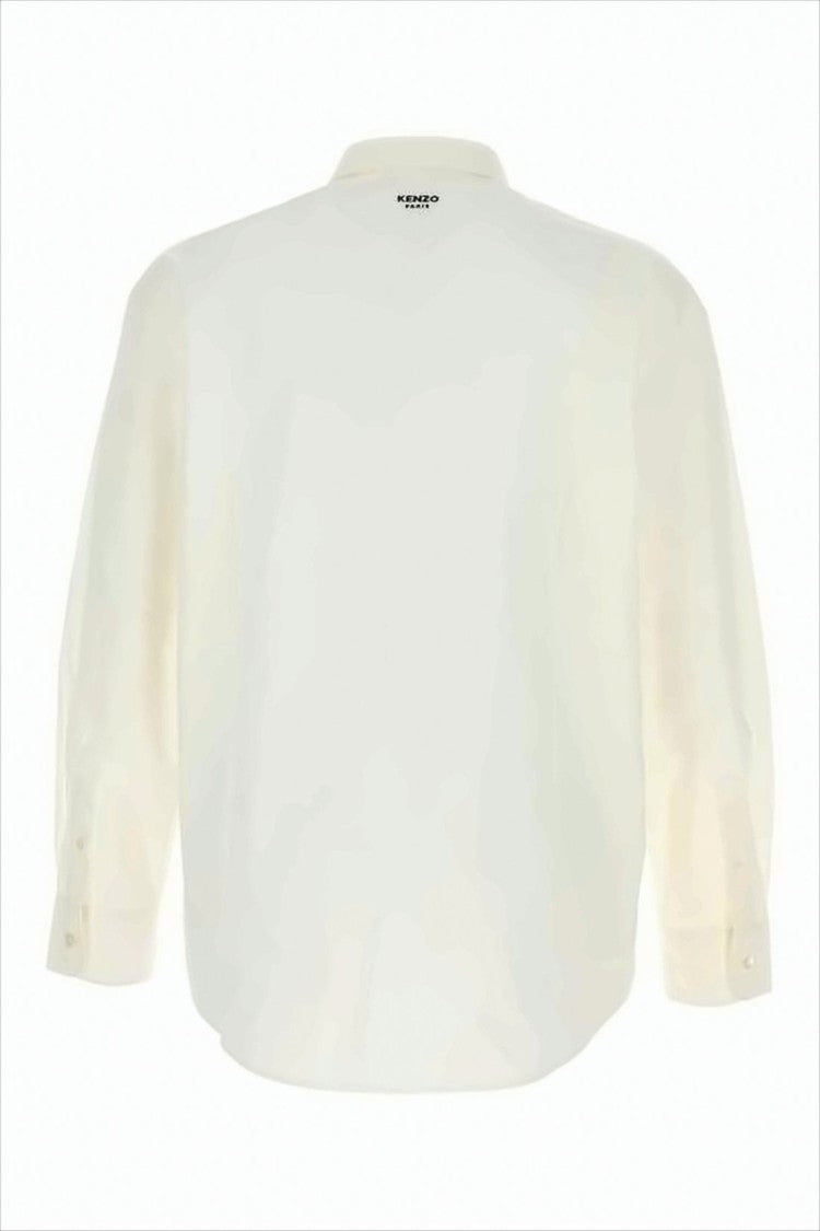 Long Sleeve Cotton Shirt with Bold Floral Graphic