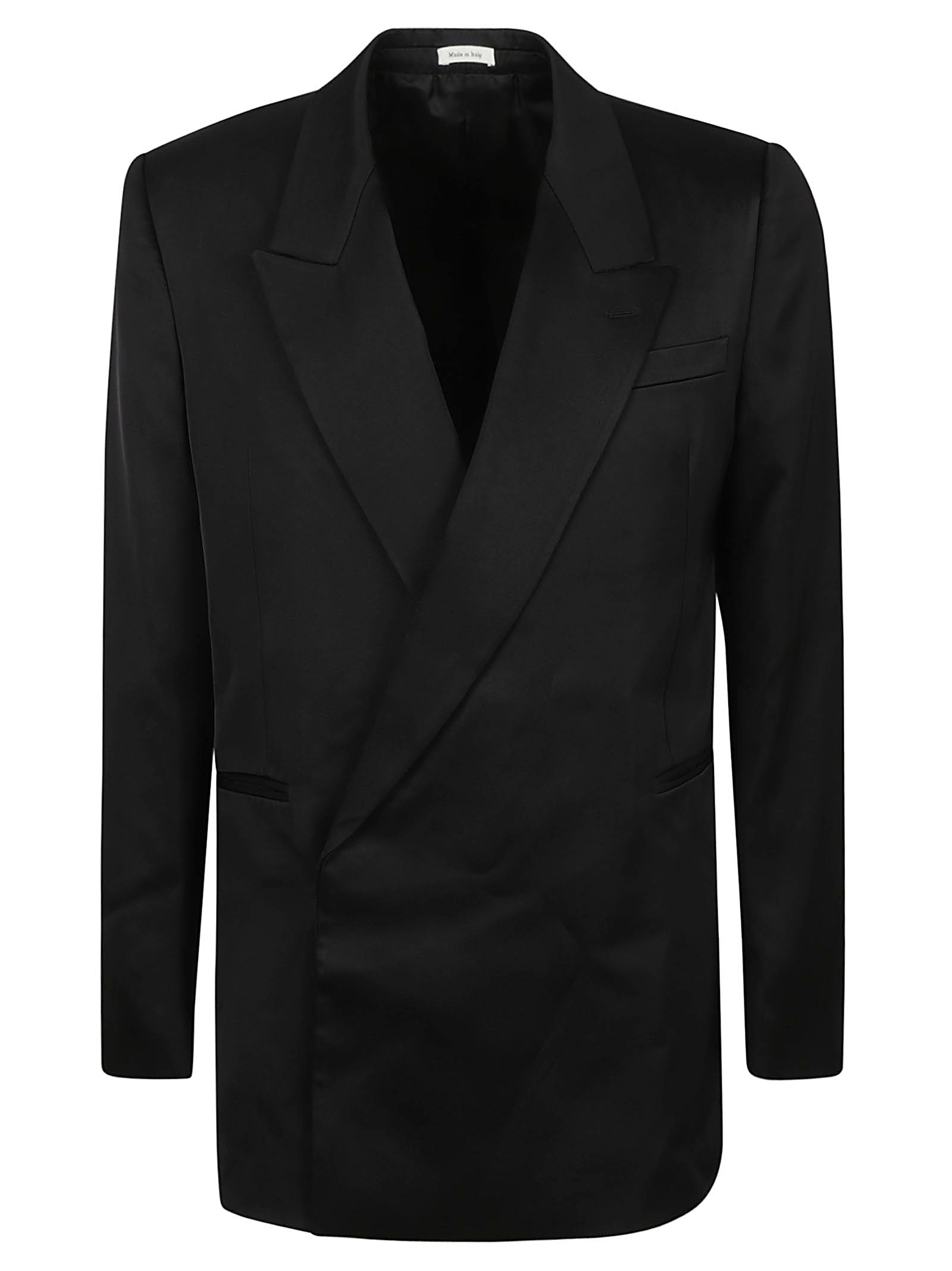 Tailored Black Jacket in Luxurious Viscose-Silk Blend