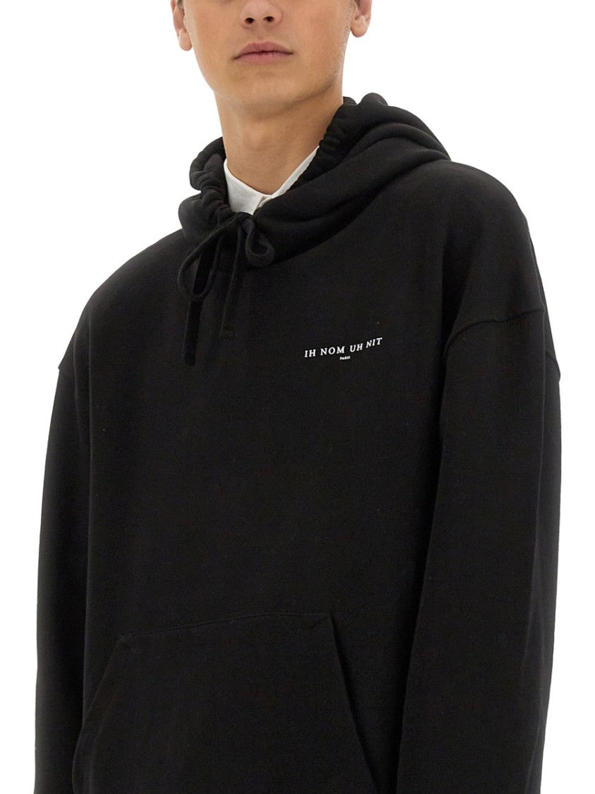 Relaxed Fit Black Hoodie With Graphic Design