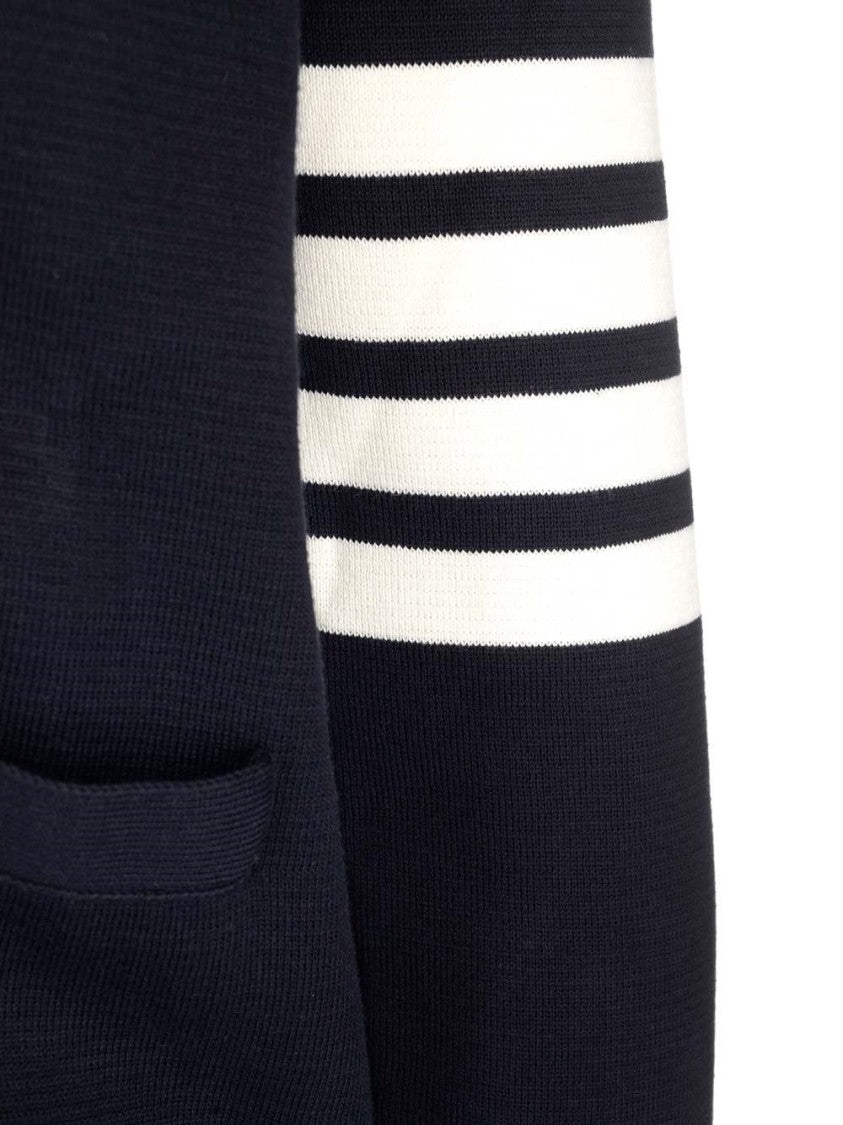 Classic Cardigan with Deep V-Neck and Gold Button Detail