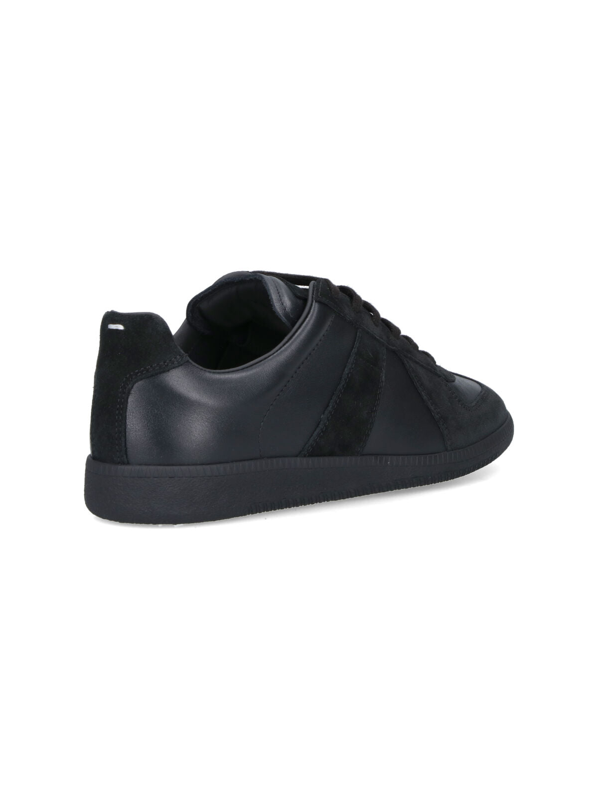 Black Replica Suede Panel Leather Sneakers
