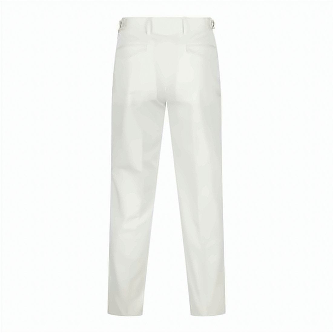 Tailored White Straight Pants with Design