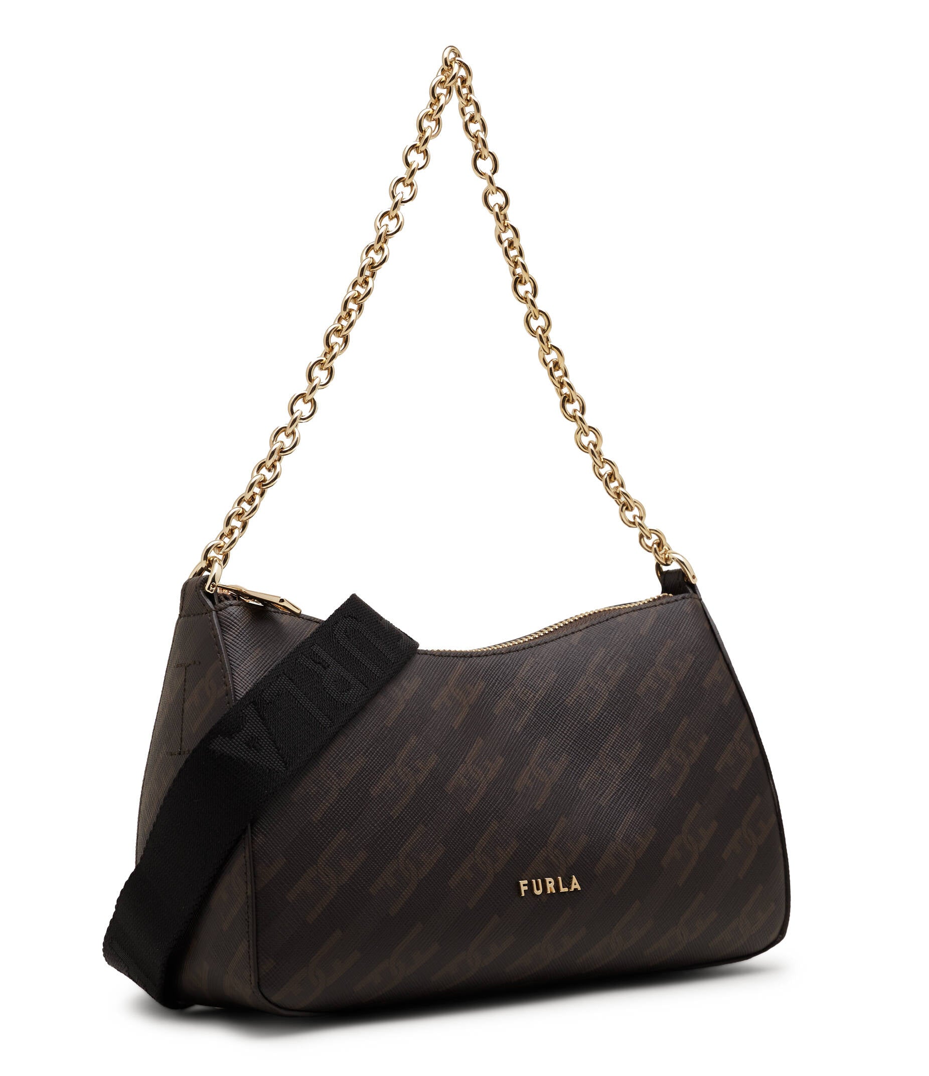 Structured Monogram Bag with Chain Strap