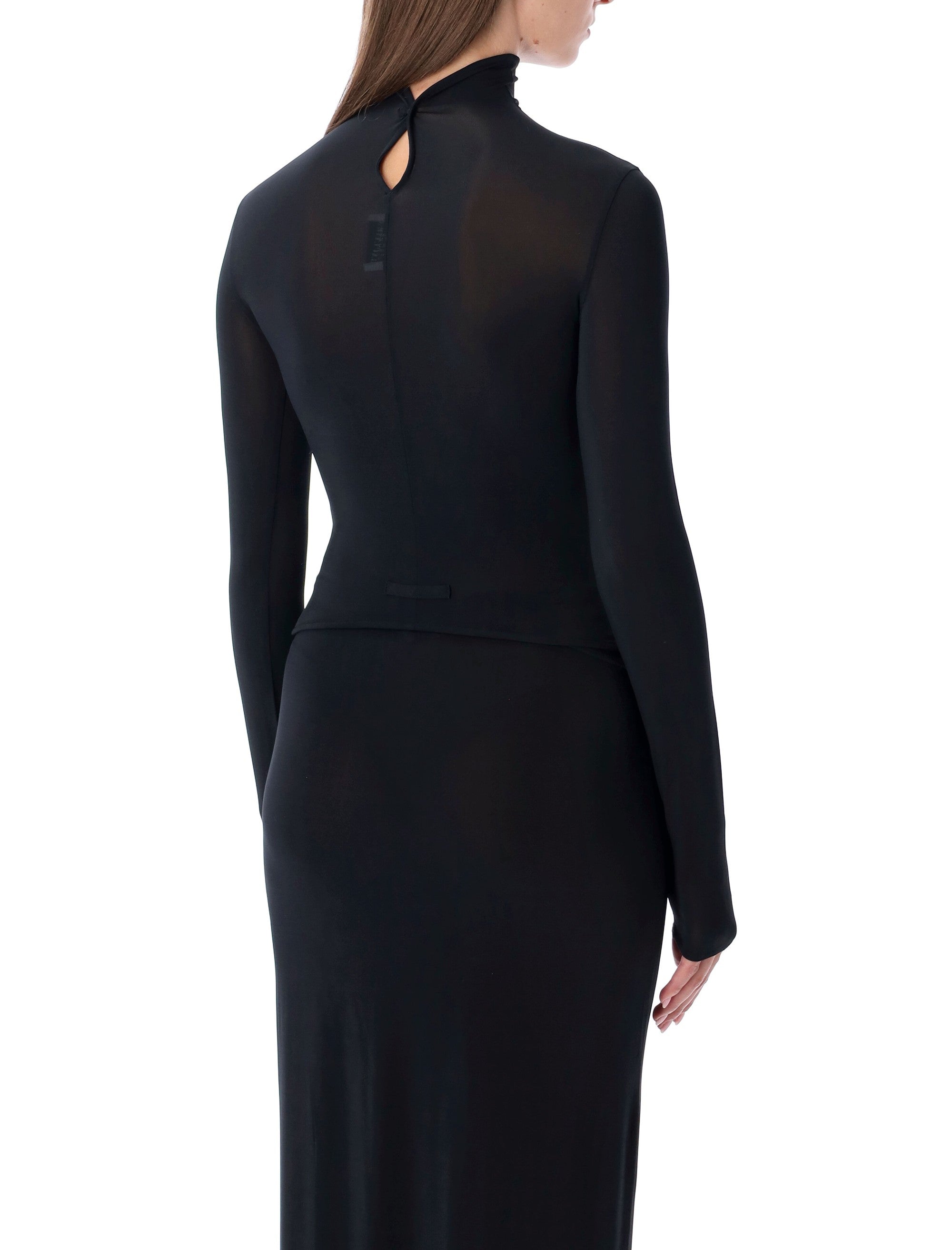 Long-Sleeve High-Neck Body With Lingerie Details