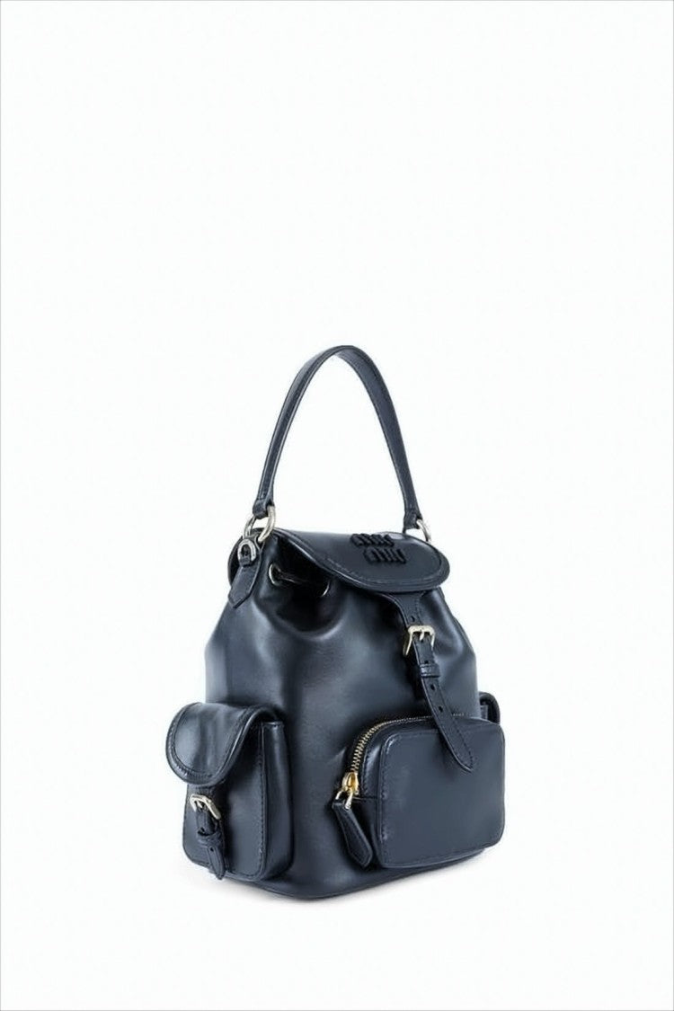 Structured Black Leather Crossbody Bag