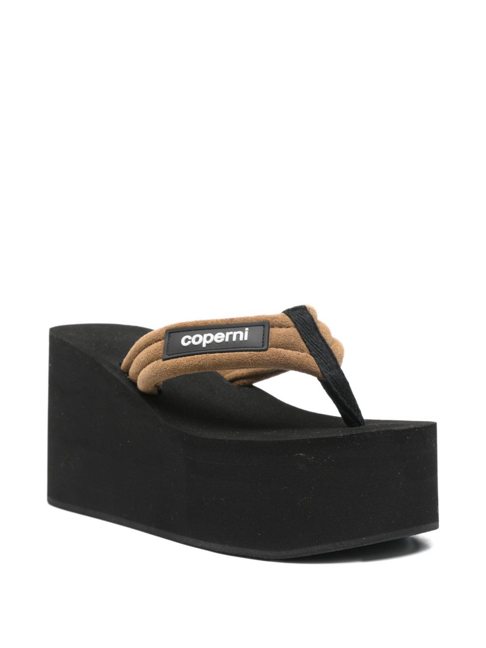 Platform Sandals With Logo Plaque