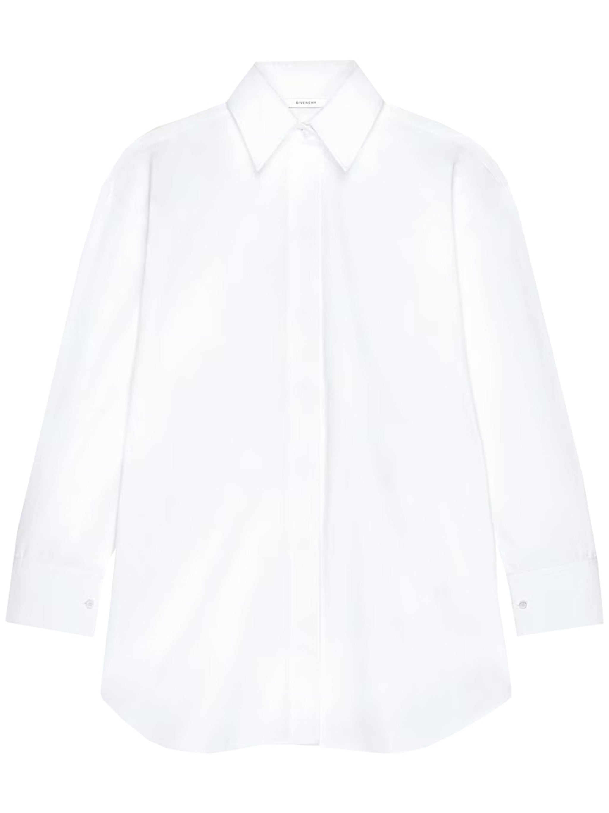 Wrapped White Long Sleeve Cotton Shirt