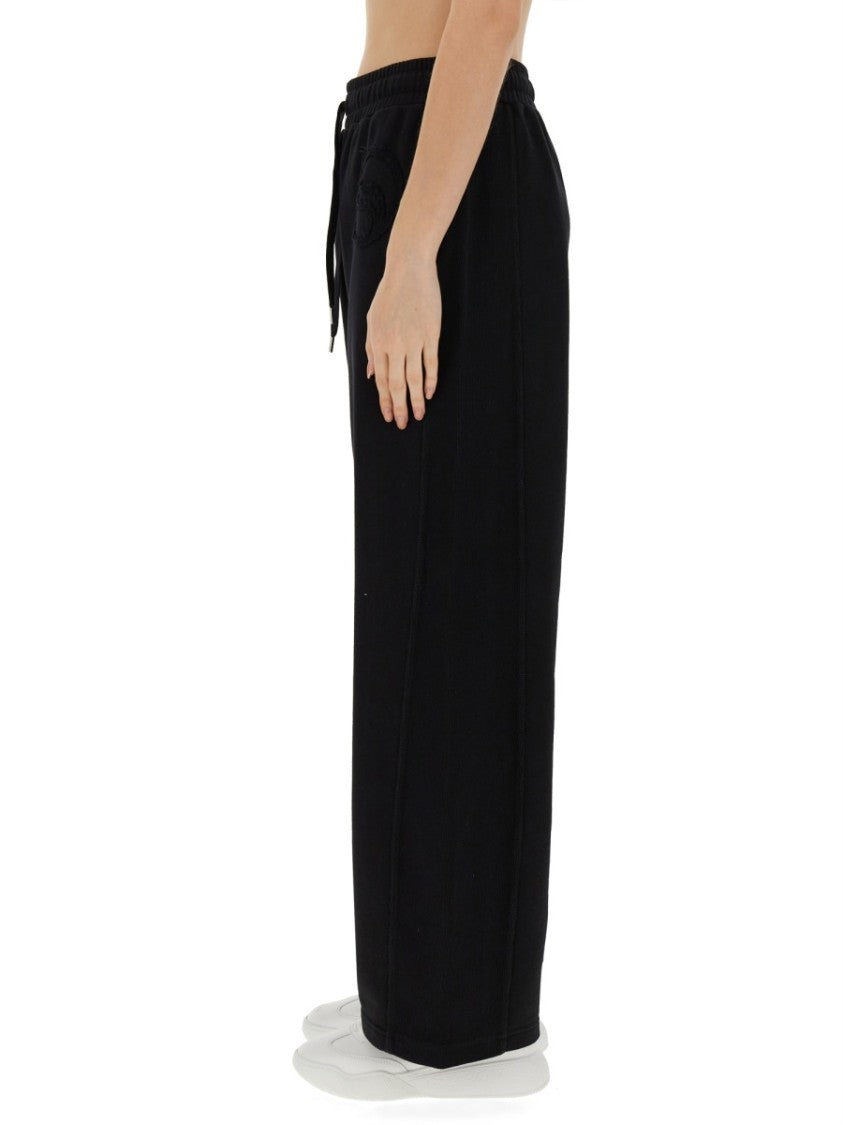 Relaxed Black Jogging Pants With Adjustable Drawstring Waist