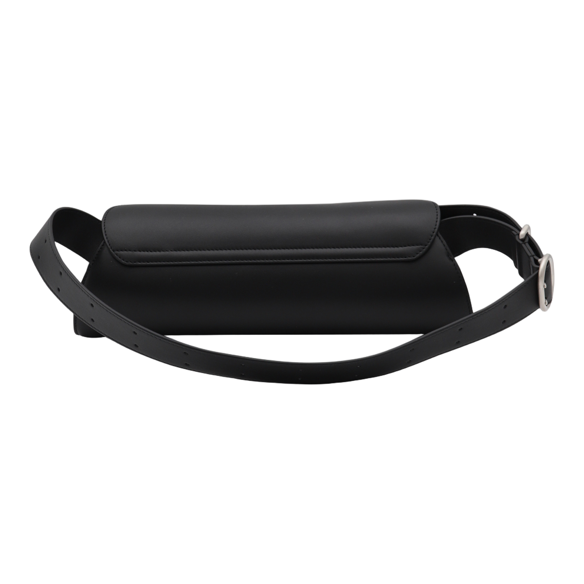 Elongated Black Bag with Curved Flap