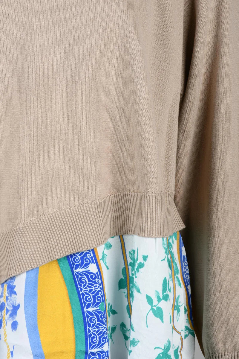 Crewneck Sweater Cotton - Beige