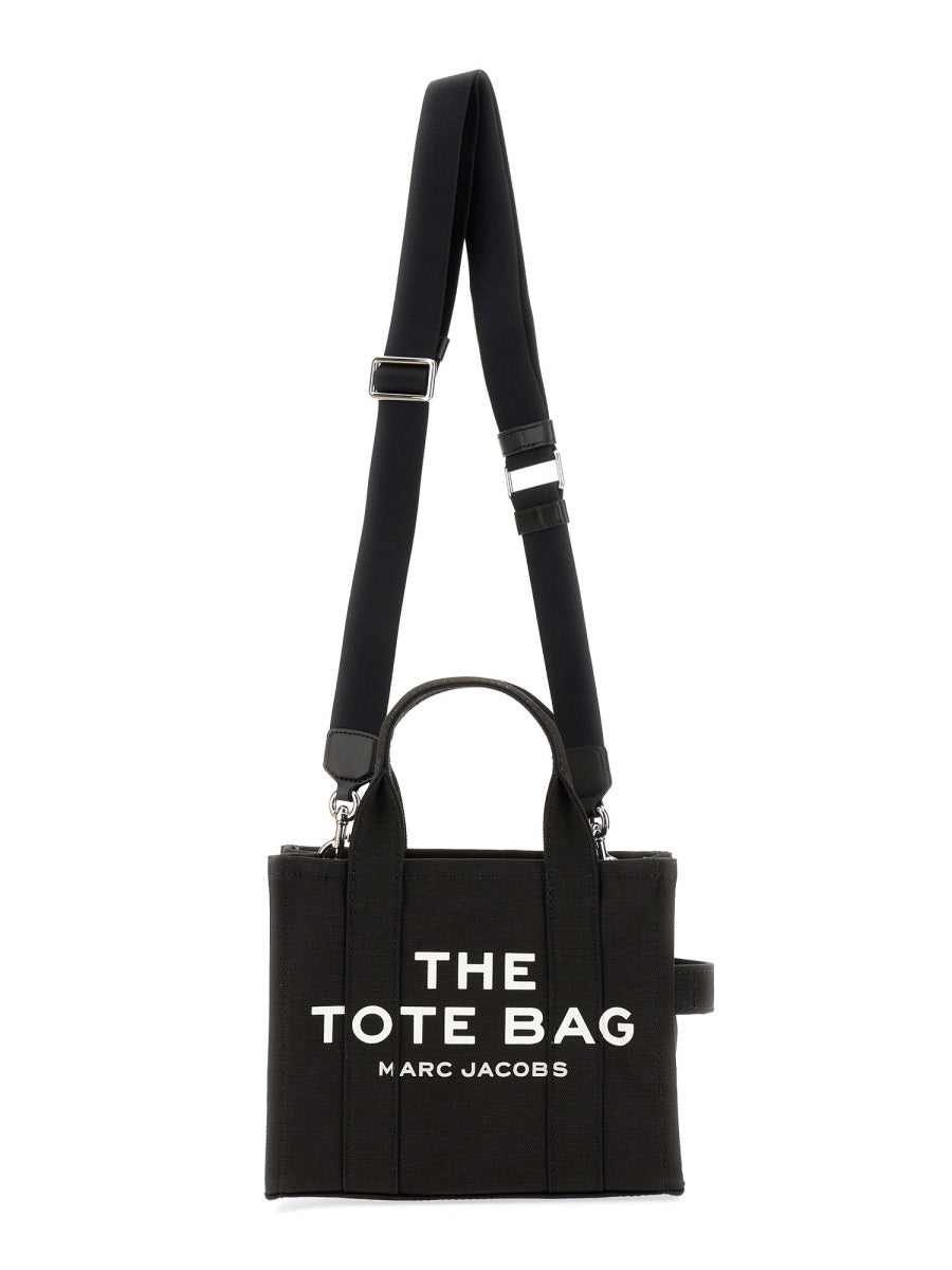 Black Cotton Canvas Small Logo Tote Bag