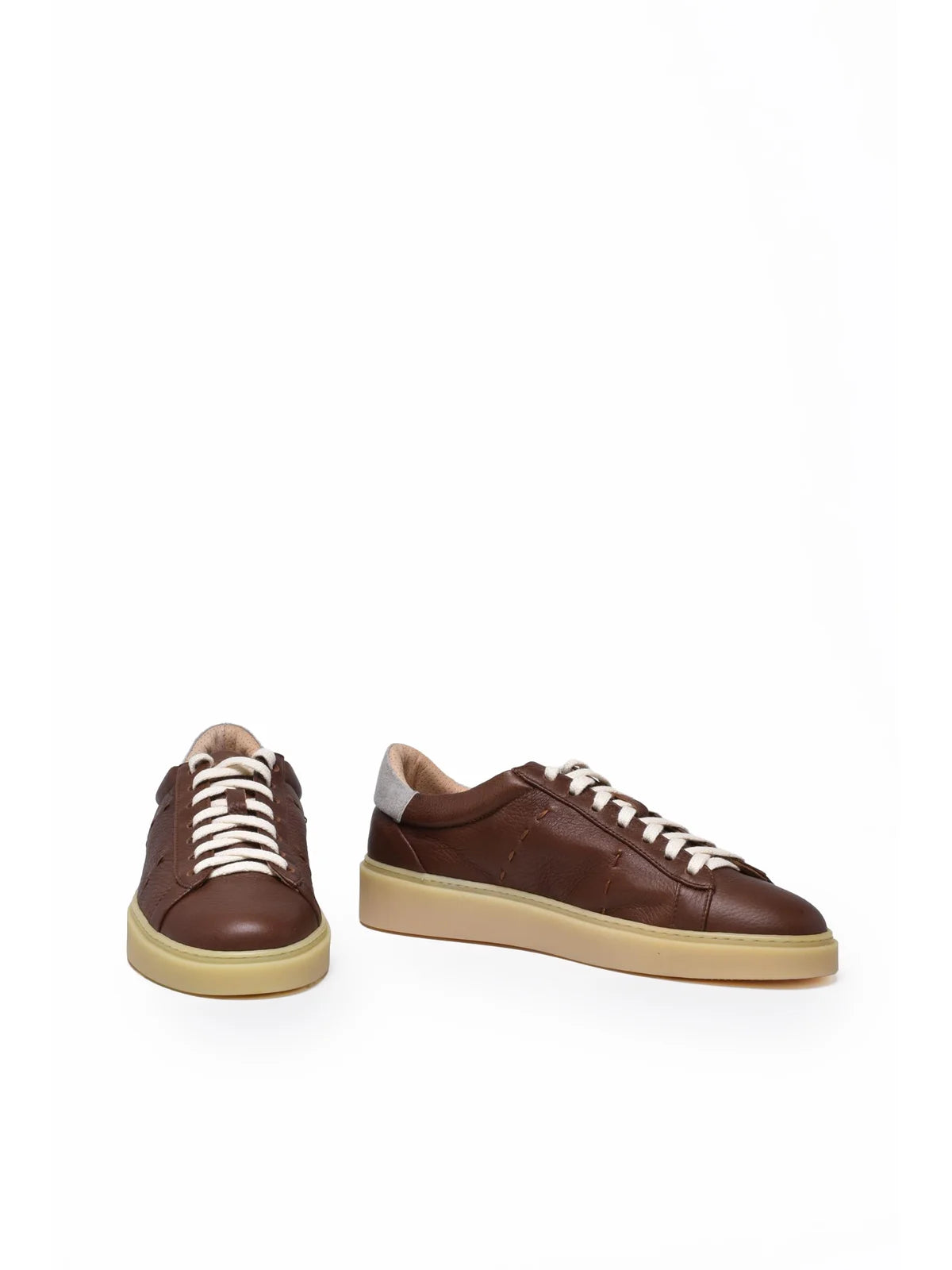 Brown Men Leather Sneakers