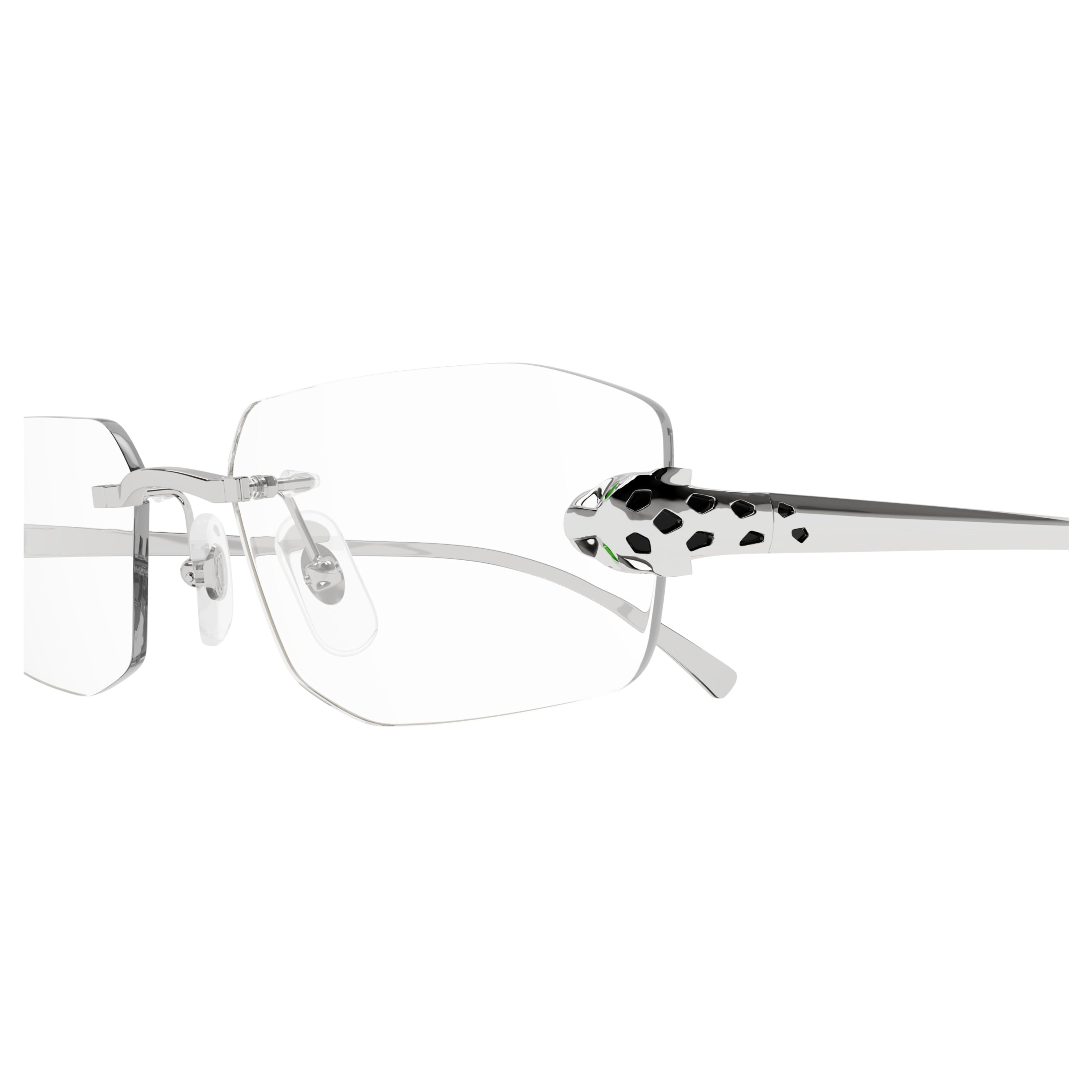 Rimless Eyeglasses With Panther Head Design In Metal Frame