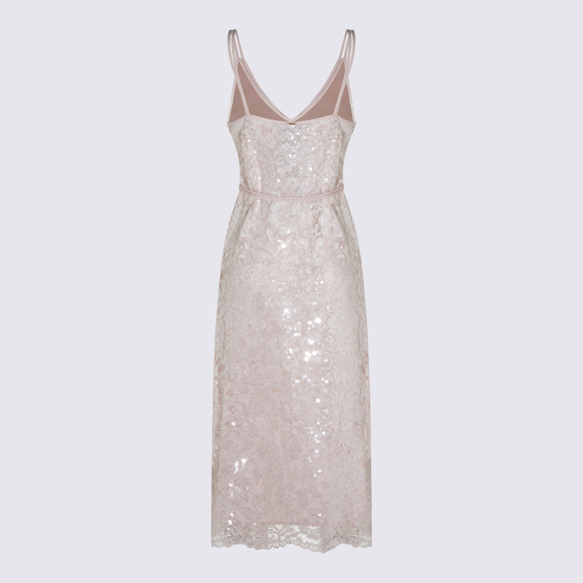 Midi Dress With Lace Overlay