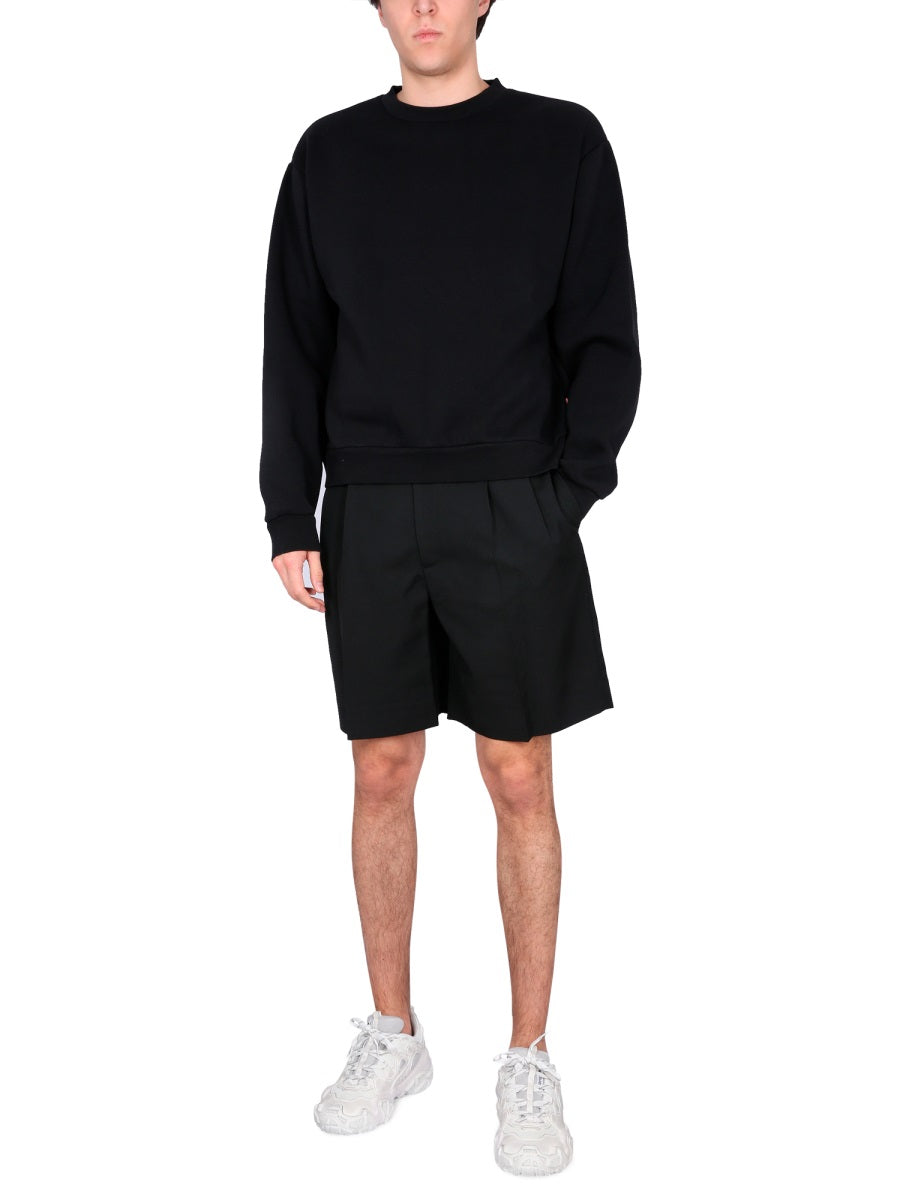Regular Fit Black Cotton Sweatshirt With Minimalist Design