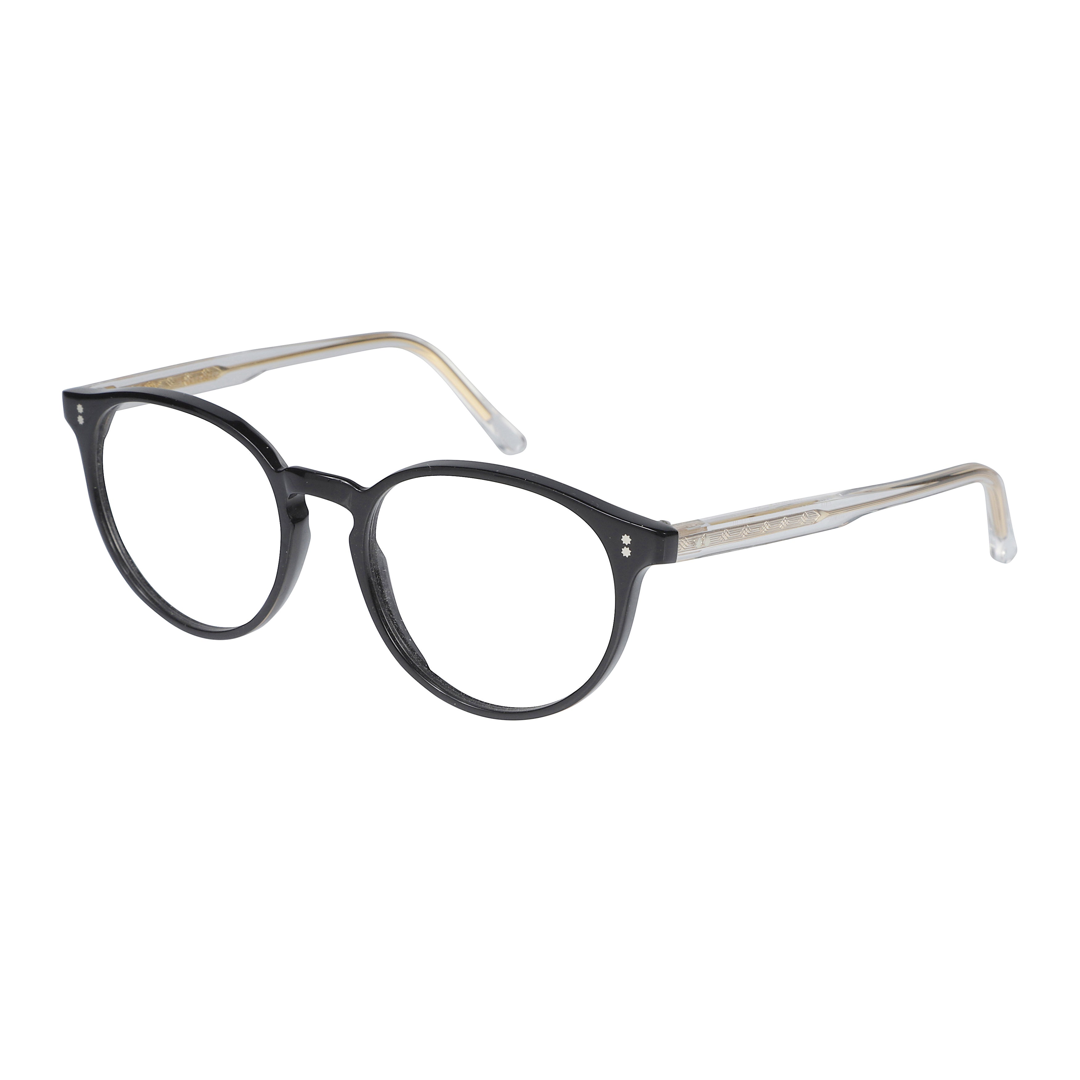 Jonas/N-52 Rounded Frame Eyeglasses with Glossy Black Front
