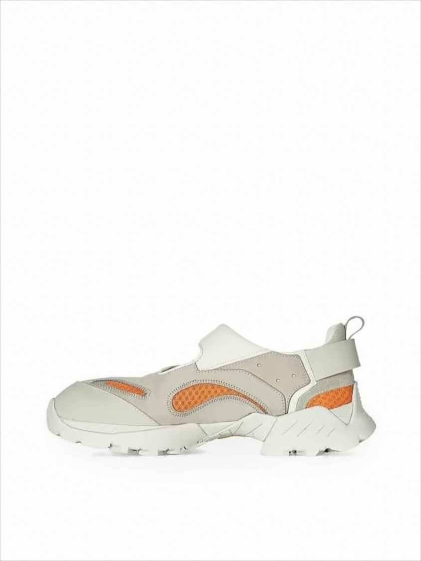 Sporty White Sneakers with Calf Leather Accents