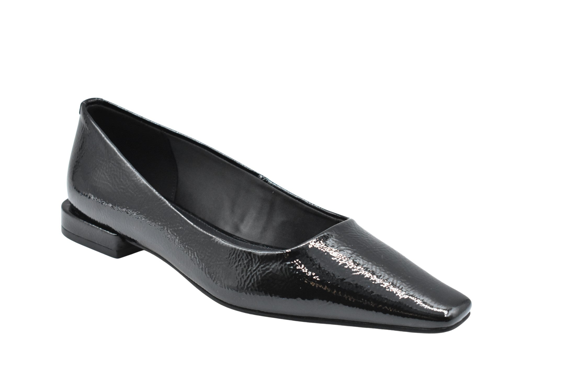 Black Patent Flats With Pointed Toe